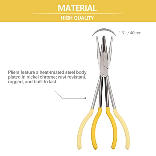 Long Reach Needle Nose Pliers, 11" Straight Pliers for Jewelry Making, Mechanics or Home Repairing - size: Long Reach Needle Nose