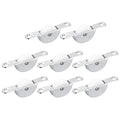 uxcell 25mm Sliding Door Nylon Pulley Furniture Roller Wheels 61mm Hole Distance for Screen Door Wardrobe Cupboard Closet, 8Pcs, White Silver Tone