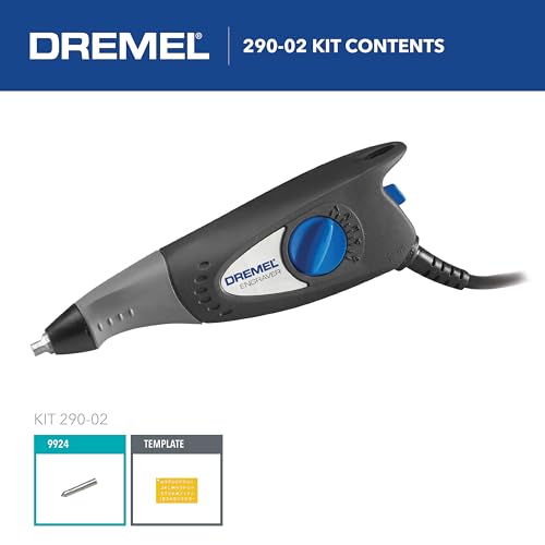 Dremel 120-Volt Corded Engraver Kit with Stencil - Perfect for DIY Personalizing and Engraving Leather, Metal, Glass, and Wood, 290-02