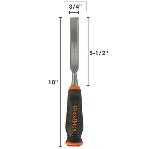Buck Brothers 74715 3/4-Inch Comfort Grip Wood Chisel, Beveled Edge Wood Chisel for Carpentry and Woodworking - style: 3/4-Inch