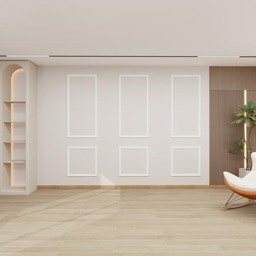 Peel and Stick Wall Molding Kit, Accent Wall Panels for Interior Wall Decor with Double-Sided Tape, 3 Set Pre-Cut PS Wainscoting Panels (54 * 24 in) - size: 54x24, style: T40-2