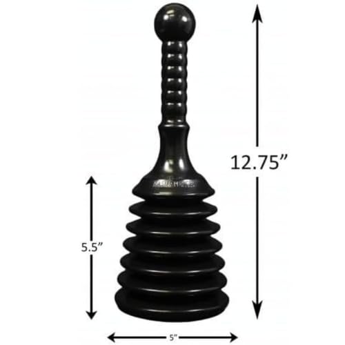 Master Plunger MPS4 Sink & Drain Plunger for Kitchen Sinks, Bathroom Sinks, Showers, and Bathtubs. Small and Strong Design with Large Bellows Commercial & Residential Use, Black
