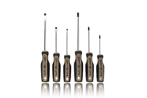Spec Ops Tools Screwdriver Set for Professional Construction & Jobsite Use, Phillips and Slotted Drivers with Magnetic Tips, 6-Piece