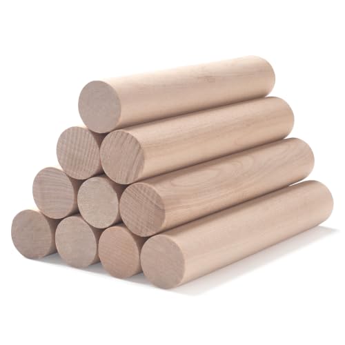 Wooden Dowels Wooden Sticks for Crafts 1" x 6", 10 PCS Wood Dowel Rods - size: 1"×6"-10PCS