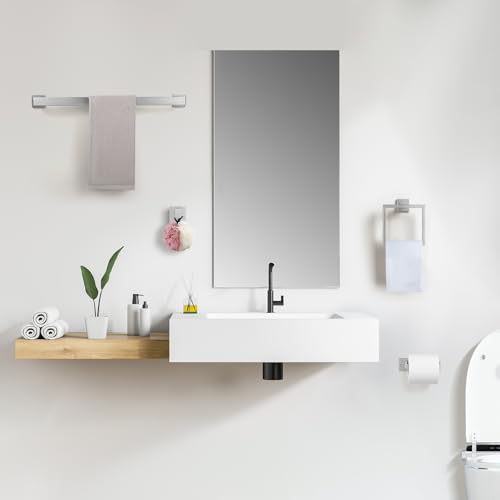 Cilee 10-Pieces Brushed Nickel Bathroom Hardware Set, 24 inch Towel Bar Set - color: 10 - Brushed Nickel, size: 10 Pieces