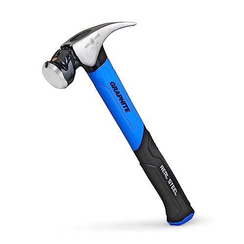 REAL STEEL 20 Oz Jacketed Graphite Magnetic Head Rip Claw Framing Hammer with Smooth Face 0502 - size: 20 oz