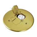 ENERLITES Dual Flip Lid Floor Outlet Cover, 5.625" Dia, 1-Gang, 20A, Brass - color: Brass 5.625"
