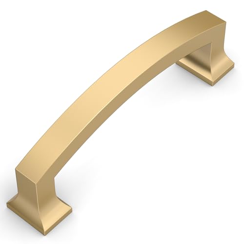 Amerdeco 10 Pack Champagne Bronze Cabinet Pulls 4 Inch Hole Center Cabinet Hardware Kitchen Champagne Gold Cabinet Handles for Bathroom Gold Drawer Pulls Dresser Pulls ZH0009 - color: Champagne Bronze, size: 4" hole center