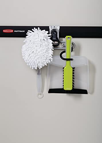 Rubbermaid FastTrack 2-Handle Hook (S Hook) Mounted Garage Storage and Space Saving Organization System Metallic Powder-Coated Steeel for Rakes/Brooms/Toys/Ladders - style: Double-Handle Hook