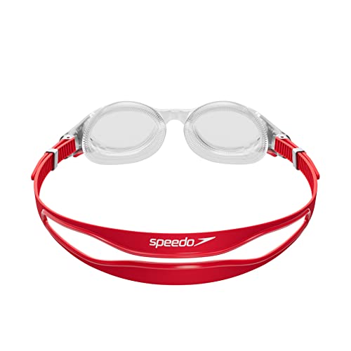 Speedo Unisex-Adult Swim Goggle Biofuse 2.0 - color: Fed Red/Silver/Clear