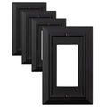 Classic Architecture Wall Plates,Light Switch covers, Electrical Outlet Covers, Duplex receptacle wall plates,Mid Size Bamboo Fiber Material Switch plates Matte Black (1 Gang Decorator 4PK) - style: 1 Gang Decorator 4PK