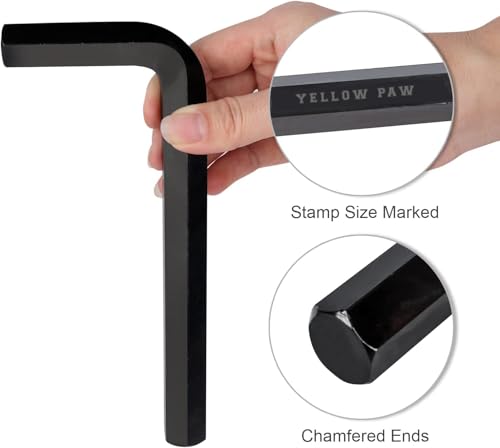 Yellow Paw Jumbo Allen Wrench Set (8 Pack - Extra Large Hex Key Set) Sizes 1/4, 5/16, 3/8, 7/16, 1/2, 9/16, 5/8, 3/4 - size: SAE - 8 Pack