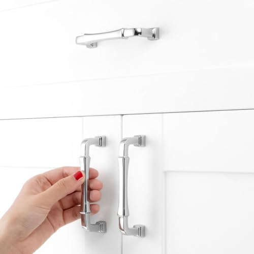 3-3/4 Inch Polished Chrome Cabinet Pulls and Handles 10 Pack 3175 - color: Polished Chrome, size: 3-3/4 In Hole Distance