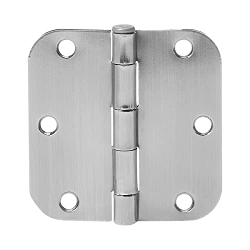 Amazon Basics Rounded Interior Door Hinges with Screws, 3.5" x 3.5", Satin Nickel, Curved Corners, 18-Pack - color: Satin Nickel, size: 18 Pack