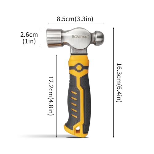 BOOSDEN Small Ball Peen Hammer Stubby Short Handle Ballpeen Hammer 8 oz - size: Ball Peen Hammer