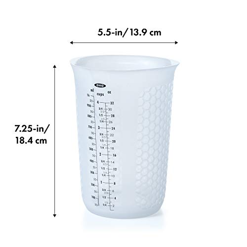 OXO Good Grips 4-Cup Squeeze & Pour Silicone Measuring Cup with Stay-Cool Pattern - size: 4 Cup, style: Cup