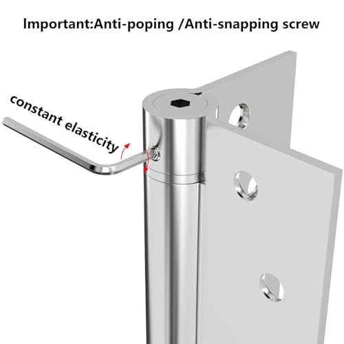 Self Closing Door Hinges 3Pack Spring Hinge 304 Stainless Steel Spring Loaded Hinges with Square Corners Heavy Duty Adjustable Tension Self Closing Hinges 4 inch - style: C hole - Square