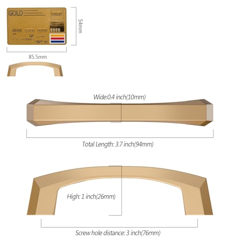 Amerdeco 10 Pack Champagne Bronze Cabinet Pulls 3 Inch(76MM) Hole Centers Kitchen Cabinet Handles Hardware Kitchen Handles for Cabinets Cupboard Handles Drawer Pulls ZH0032… - color: Champagne Bronze, size: 3"/76MM Hole Center