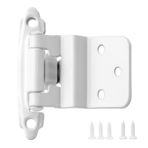 30 Pack (15 Pairs) 3/8 Inch Inset Self Closing Cabinet Hinges White - color: White, size: 30 Pack (15 Pairs)