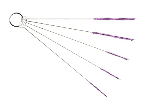 10" Extra Long Tube Brush Set - Small 5 Pack - Purple - color: Purple, size: Small 5 Pack (2mm 3mm 4mm 5mm 6mm)