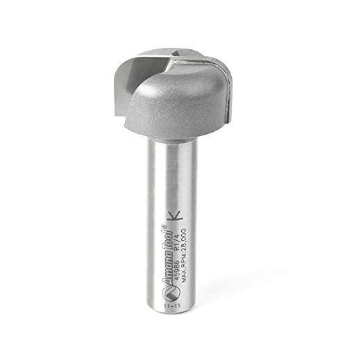 Amana Tool Bowl and Tray Plunge Router Bit, Carbide-Tipped, for Woodworking and CNC Routing, 45986-S, 1/4 Radius x 1-1/8 Dia x 1/2 x 1/2 Inch Shank - size: 1/4 Radius x 1-1/8 Dia x 1/2 x 1/2