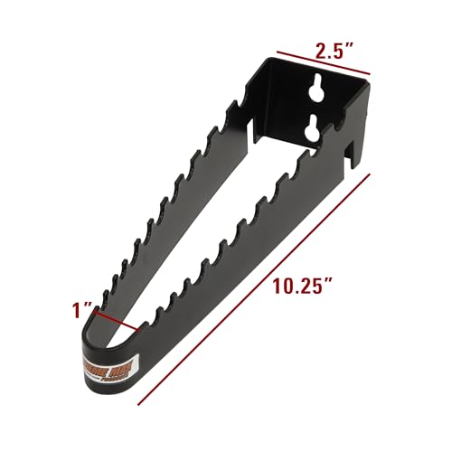 Extreme Max 5001.6715 Wall-Mount Aluminum T-Handle Wrench Holder for Enclosed Race Trailer, Shop, Garage, Storage - Holds 9 T-Handle Wrenches, Black - color: Black