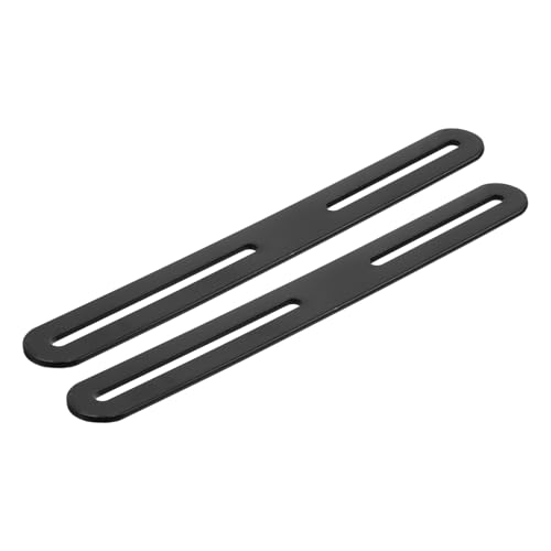 uxcell 2Pcs Adjustable Flat Mending Plate Support with Slot, 8.46 x 0.94 Inch Stainless Steel Slotted Straight Brace Brackets for Wooden Furniture, Black - size: 8.46 x 0.94 Inch
