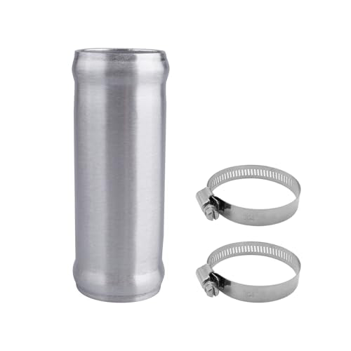 AC PERFORMANCE 1.5" (38mm) OD Aluminum Alloy Hose Joiner Silicone Pipe Connector Bead, 4" Length with 304 SS Clamps - size: 1.5" (38mm)