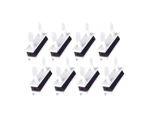 QCAA Sliding Window Security Lock with Vinyl Lining, Child Proof Lock, Aluminum, White, 8 Pack, Made in Taiwan - color: White(w/Vinyl Lining), size: 8pack
