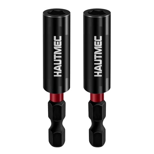 HAUTMEC 2PCS 1/4" Magnetic Impact Drill Bit Holder, CR-V Quick Change Hex Shank Screwdriver Bit Holder Extension with Torsion Zone for Drill & Impact Driver - HT0163 - size: 2-Pack Magnetic Bit Holder