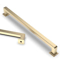 Asidrama 10 Pack 9 inch Brushed Brass Kitchen Cabinet Handles | Heavy-Duty Solid Zinc, 2 Screw Sizes, 9" Hole Center(224mm), Cupboards, Drawers, Dressers, Furniture, Hardware - color: Brushed Brass, size: 8.8" Hole Center(224mm)