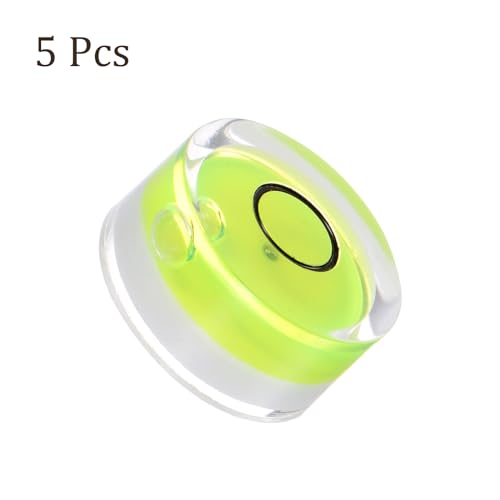 5pcs Small Circular Bubble Spirit Levels - [18mm Diameter 9mm Thickness] Mini Round RV Level Leveling Tools for Travel Trailer Turntable Camera, Lime - color: Lime, size: 18mm x 9mm