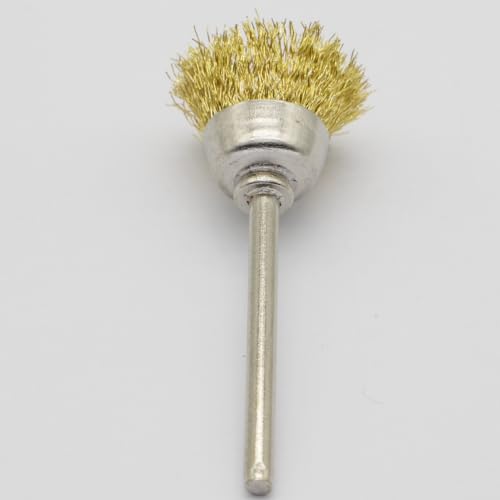 20PCS Brass Wire Brushes - Metal Rust Removal, Cleaning, and Polishing - 15mm Diameter, 1/8″ (3mm) Shaft - Removes Burrs, Dust, and Oxide Layer - Handles Rough Surfaces - Rotary Tool Accessories - style: Brass Wire Brush 3*15mm 20PCS