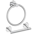 FORIOUS Toilet Paper Holder and Towel Ring Set, Bathroom Accessories Set - color: Chrome