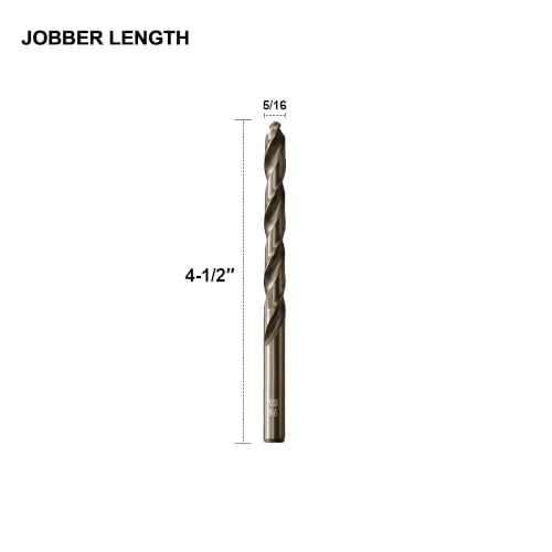 5/16 Cobalt Drill Bits for Metal and Hardened Steel (5Pcs) - size: 5/16 in (5 pcs)