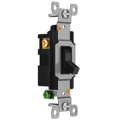ENERLITES 5 Pack Toggle Light Switch, 3-Way Electrical Wall Switch, Black - color: Black, size: Switch Only