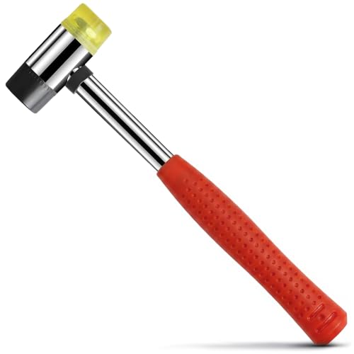 Small Red Rubber Mallet Hammer 1", 25mm Double Faced Non Marring Head - color: Red