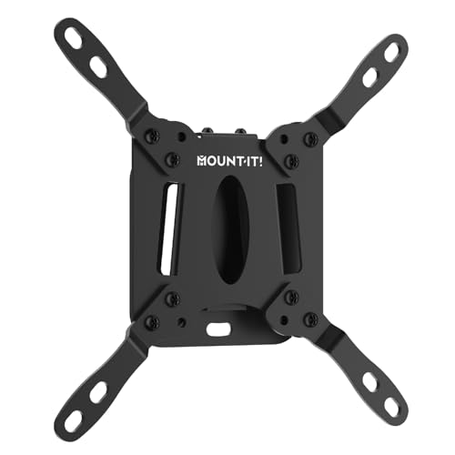 Mount-It! Fixed TV Wall Mount, Ultra Low Profile 0.94", Fits 13–50" TVs & Monitors up to 66 lbs, VESA 75x75–200x200, Flush Mount, Single Stud, Small Flat TV Wall Bracket for Bedroom & Office - size: 24" - 50" Screens