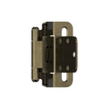 Amerock 1 Pair 3/8" Inset Burnished Brass Self-Closing Wrap Cabinet Hinge - color: Burnished Brass, size: 3/8 Inch (10 mm) Inset