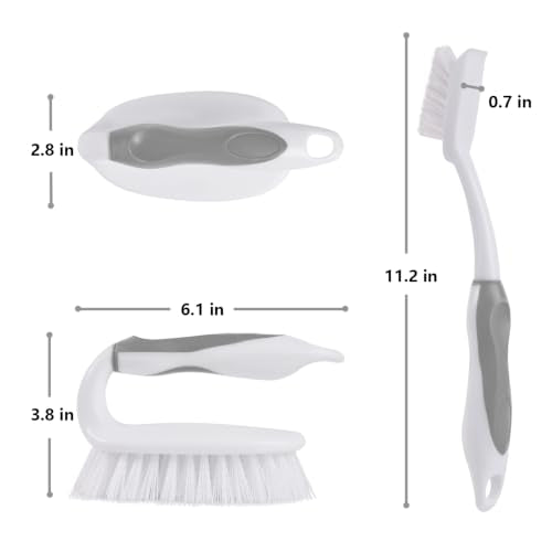 Scrub Brush Set, 4 Pack Deep Cleaning Brush Kit, Gray - color: Gray