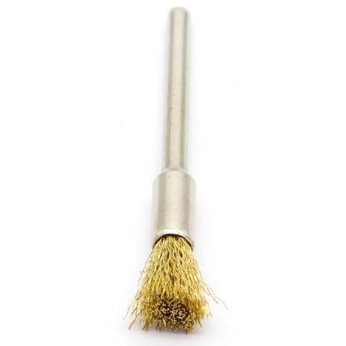 20PCS Brass Wire Brushes - Metal Rust Removal, Cleaning, and Polishing - 5mm Diameter, 1/8″ (3mm) Shaft - Removes Burrs, Dust, and Oxide Layer - Handles Rough Surfaces - Rotary Tool Accessories - style: Brass Wire Brush 3*5mm 20PCS