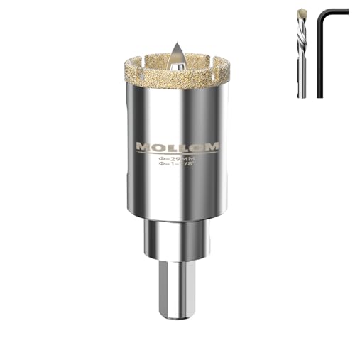 MOLLOM 1-1/8" (29mm) Diamond Hole Saw with 2 Pilot Drill Bit - size: 29mm | 1-1/8", style: Single Pack
