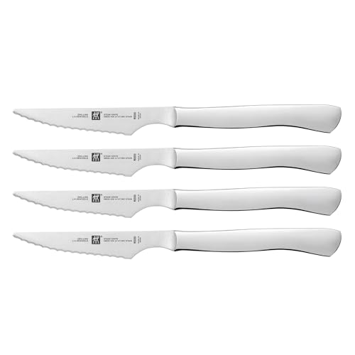 ZWILLING 4-pc Serrated Steak Knife Set, Stainless Steel - color: Stainless Steel, size: 4 pc