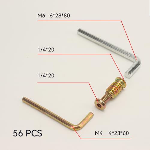 28pcs 1/4-20 x 3/4" Furniture Screw Nut Threaded Wood Insert, 28pcs 1/4-20 x 19/32" Wood Inserts Bolt Fastener Connector Hex Socket Drive Screw-in Nuts with Hex Spanner - size: 28pcs