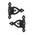 Renovators Supply Manufacturing Pack of 2 Cabinet Door Strap Hinge with Hardware 3 in. Rust Resistant Black Wrought Iron Flush Mount Hinge for Cabinets - size: Pack of 2