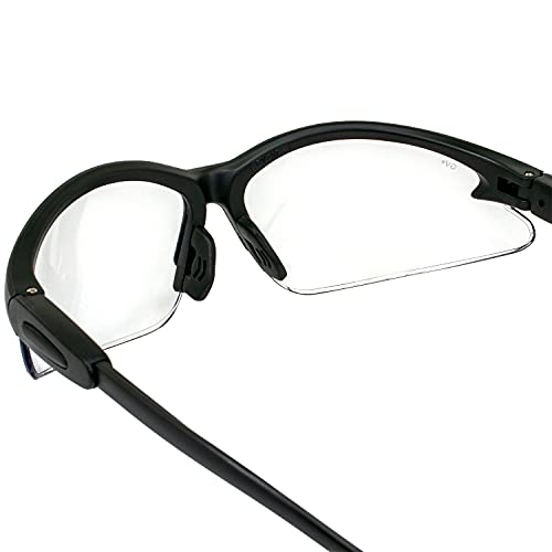 Global Vision Cougar Safety Glasses Nurses Dental Assistant Glasses Shooting Glasses for Women Men Clear Lens (Black) - color: Black