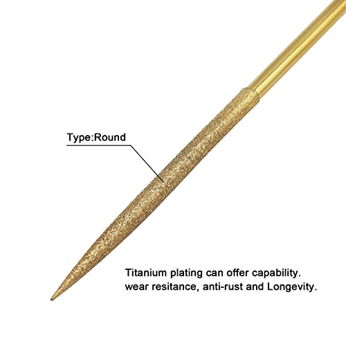 10 Pcs Diamond Needle File, 5x180mm, Round, 150 Grit