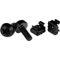 StarTech 100-Pack M6 12mm Screws & Cage Nuts Kit with Tool, Black Steel - color: Black Cage Nuts and Mounting Screws, size: 100-pack, style: Screw & Cage Nut