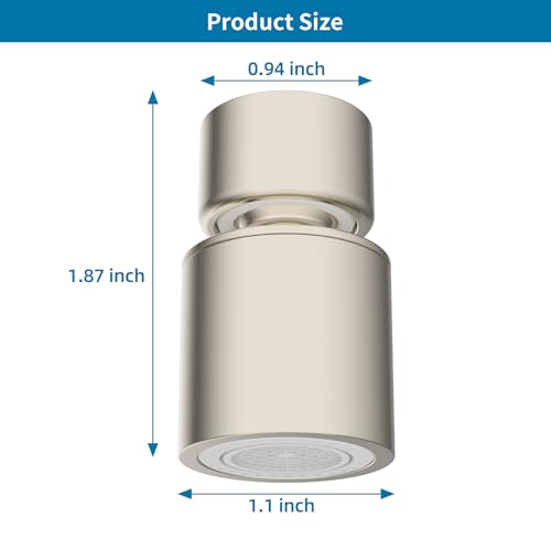 Hibbent NSF/ANSI/CAN 61 & cUPC Certified Faucet Aerator, Brushed Nickel - color: Brushed Nickel, style: Classic 360 Degree Faucet Aerator