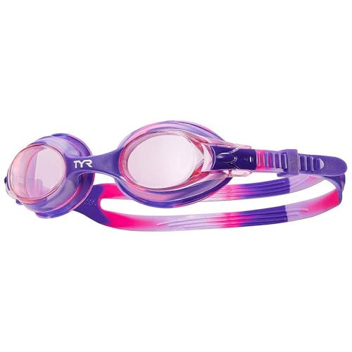 TYR Kids' Swimple Goggles - Colorful Swim Goggles for Beginners - color: Pink/Purple